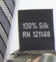 Mens Calvin Klein Grey Striped 100% Silk  Tie