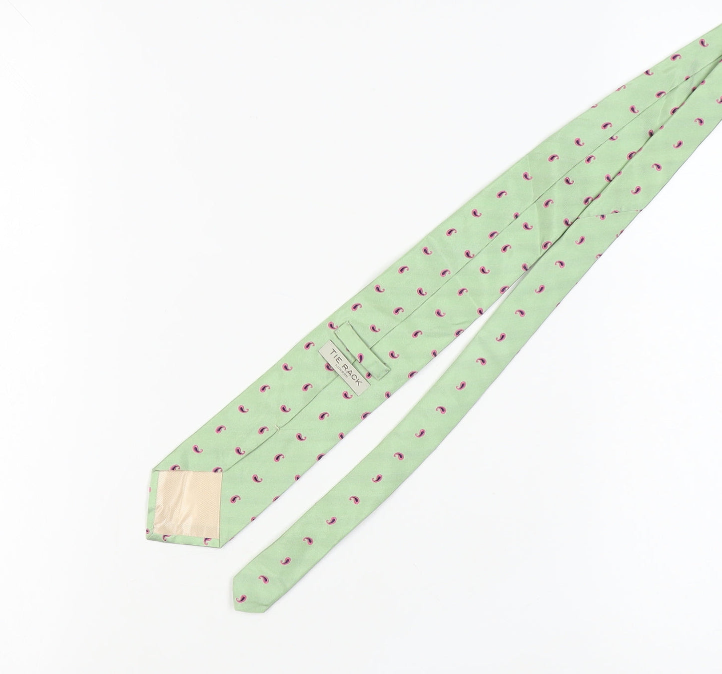 Tie Rack Men's Green Silk Paisley Tie, Excellent Condition