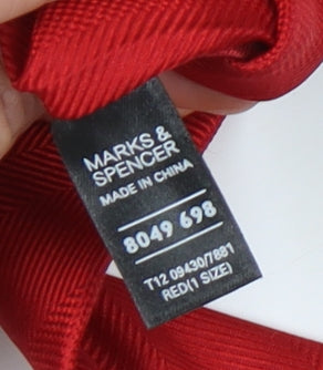 Marks and Spencer Men's Red Silk Tie, One Size