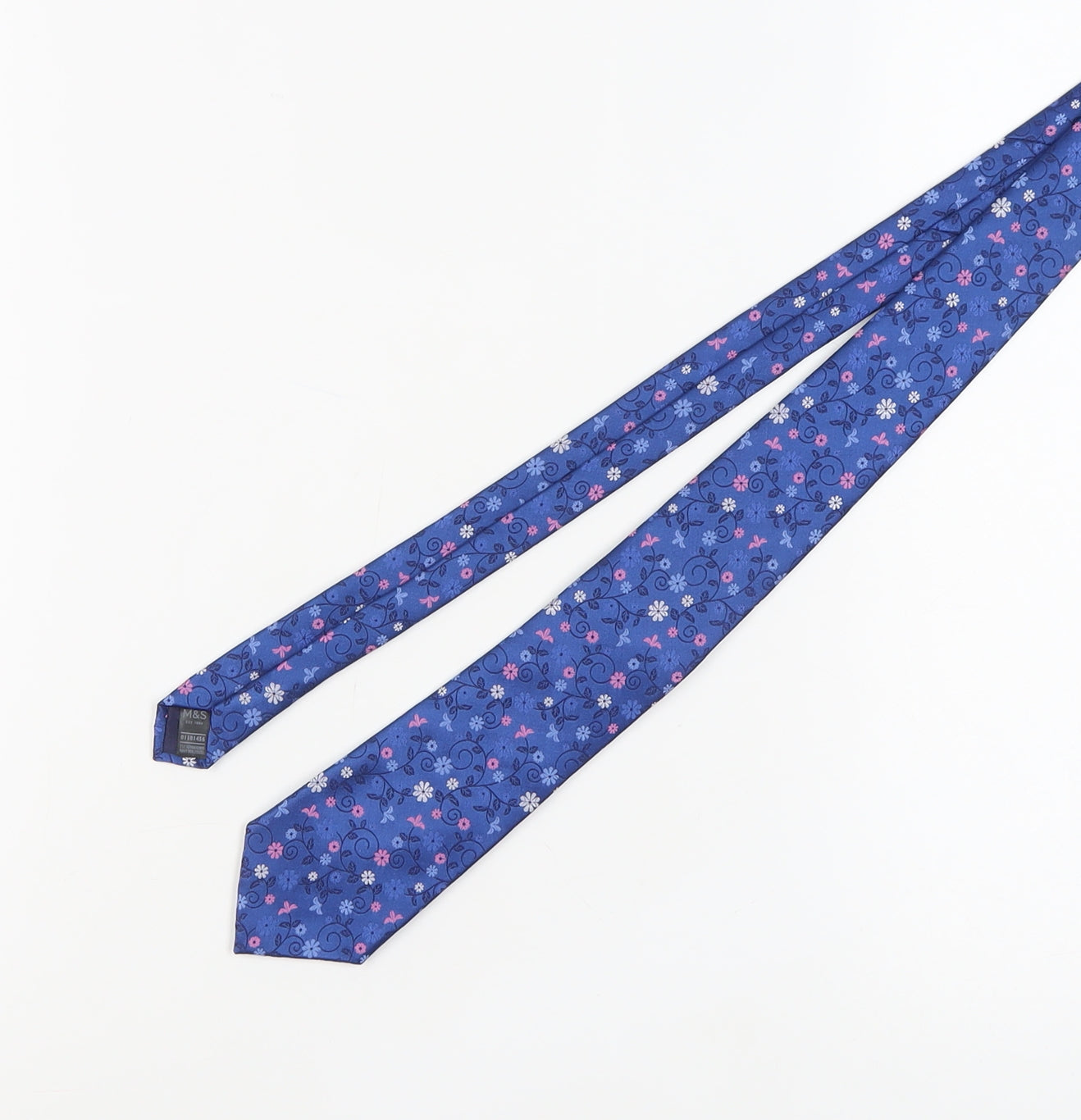 Marks & Spencer Men's Blue Floral Polyester Tie