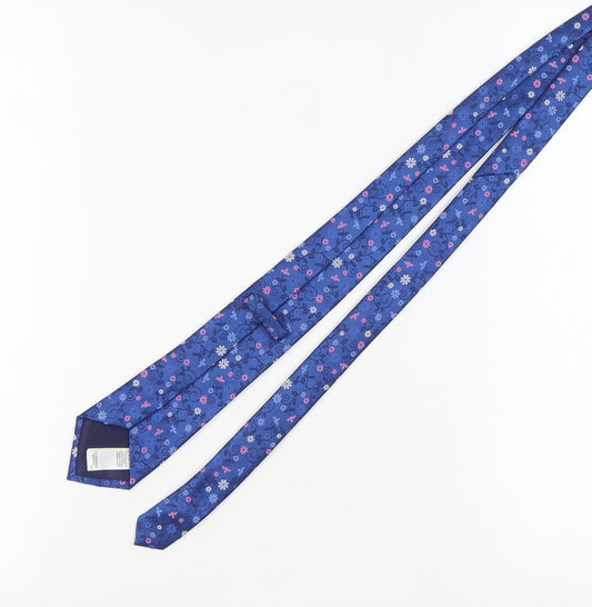 Marks & Spencer Men's Blue Floral Polyester Tie