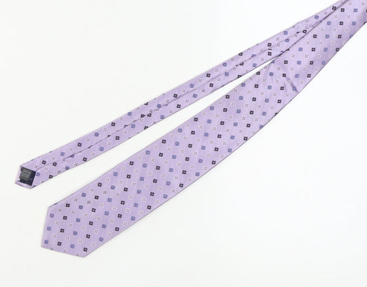 Marks and Spencer Men's Purple Silk Floral Tie