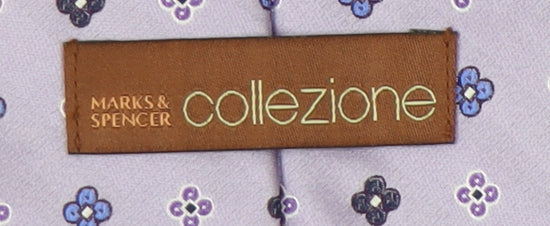 Marks and Spencer Men's Purple Silk Floral Tie