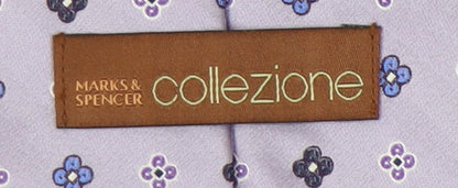 Marks and Spencer Men's Purple Silk Floral Tie