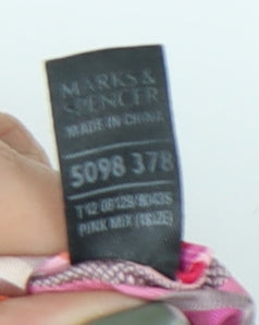 Marks and Spencer Men's Pink Striped Silk Tie