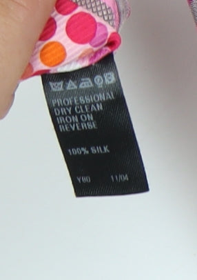 Marks and Spencer Men's Pink Striped Silk Tie