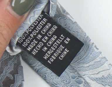 TieRack Men's Blue Paisley Slim Tie - One Size