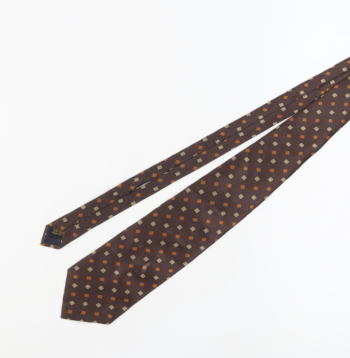 Olive Men’s Brown Geometric Handmade Tie One Size