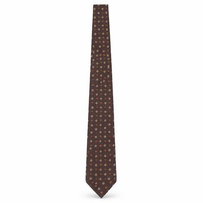 Olive Men’s Brown Geometric Handmade Tie One Size