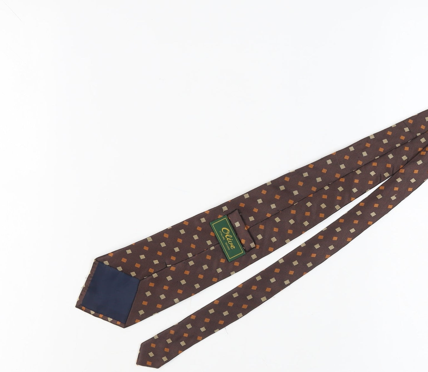 Olive Men’s Brown Geometric Handmade Tie One Size