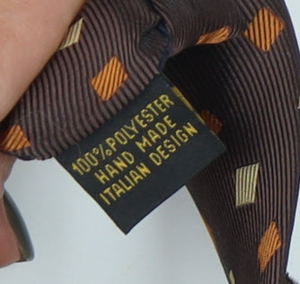 Olive Men’s Brown Geometric Handmade Tie One Size