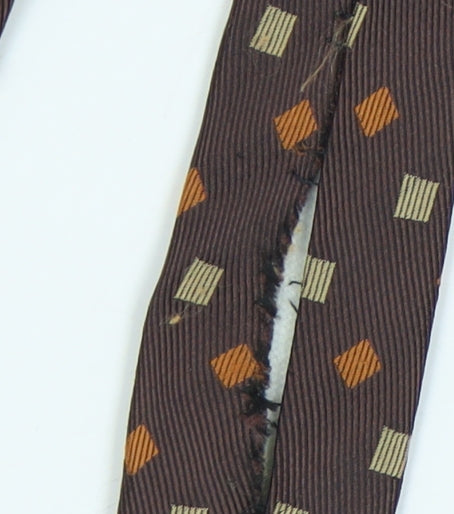Olive Men’s Brown Geometric Handmade Tie One Size