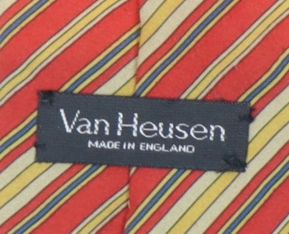 Van Heusen Men's Red Striped Tie - Polyester, Excellent