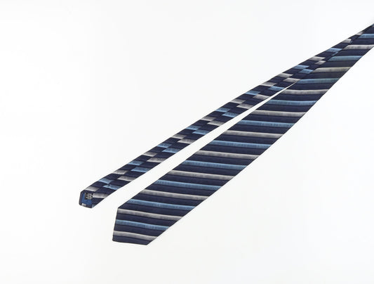 Michaelis Men's Blue Silk Striped Tie - Excellent Condition