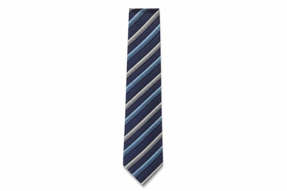 Mens Michaelis Blue Striped 100% Silk  Tie