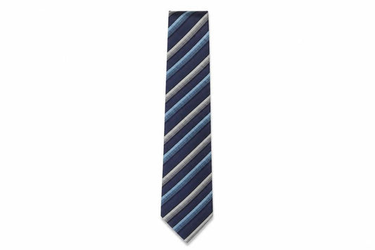 Mens Michaelis Blue Striped 100% Silk  Tie