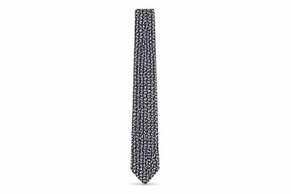 Mens Marks and Spencer Black Houndstooth 100% Silk Slim Tie