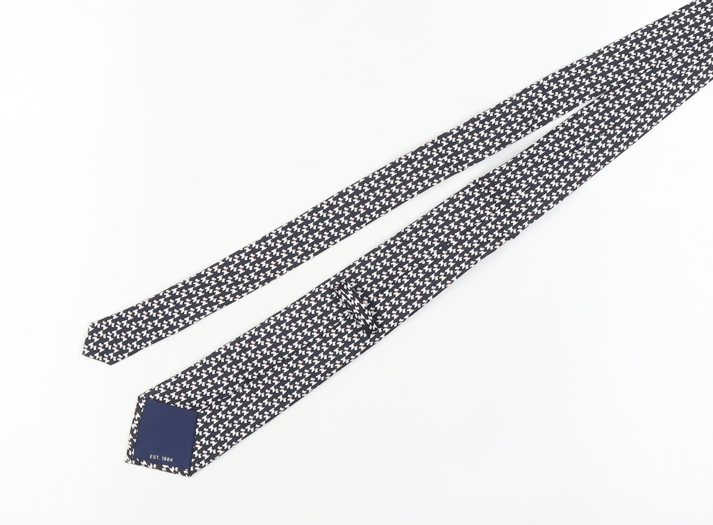 Marks and Spencer Men's Black Slim Houndstooth Silk Tie