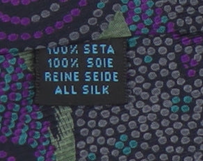 Carnaval de Venise Men's Silk Floral Tie in Green & Purple