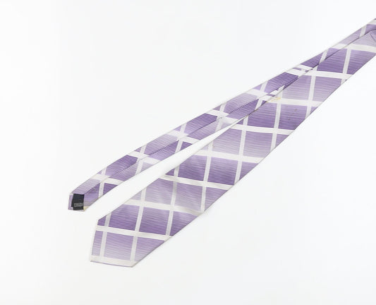 Tom English Men's Purple Plaid Silk Tie One Size