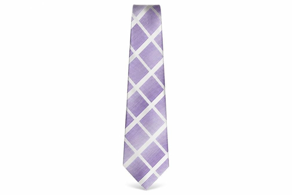 Mens Tom English Purple Plaids & Checks 100% Silk  Tie