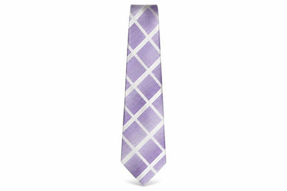 Mens Tom English Purple Plaids & Checks 100% Silk  Tie