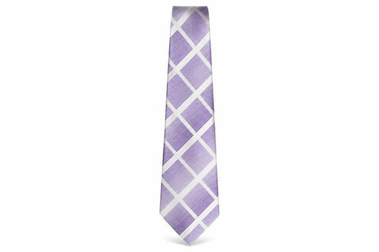 Mens Tom English Purple Plaids & Checks 100% Silk  Tie