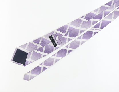 Tom English Men's Purple Plaid Silk Tie One Size