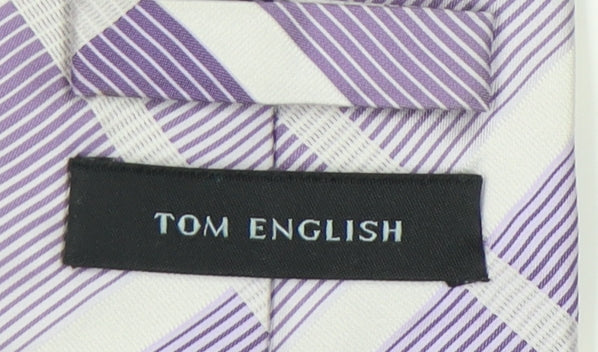 Tom English Men's Purple Plaid Silk Tie One Size