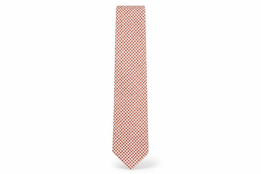 Smith & Rutherford Men's Orange Geometric Silk Tie