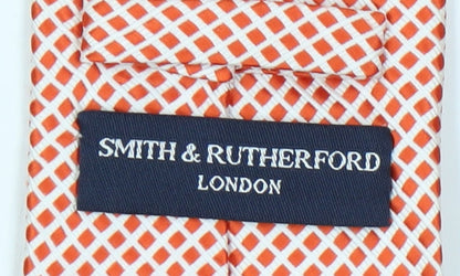 Smith & Rutherford Men's Orange Geometric Silk Tie