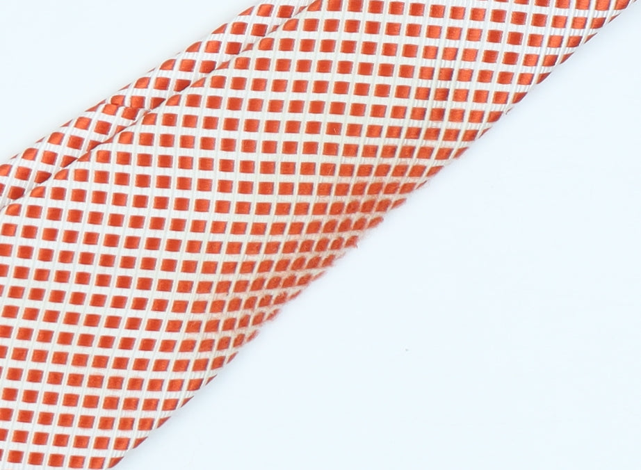 Smith & Rutherford Men's Orange Geometric Silk Tie
