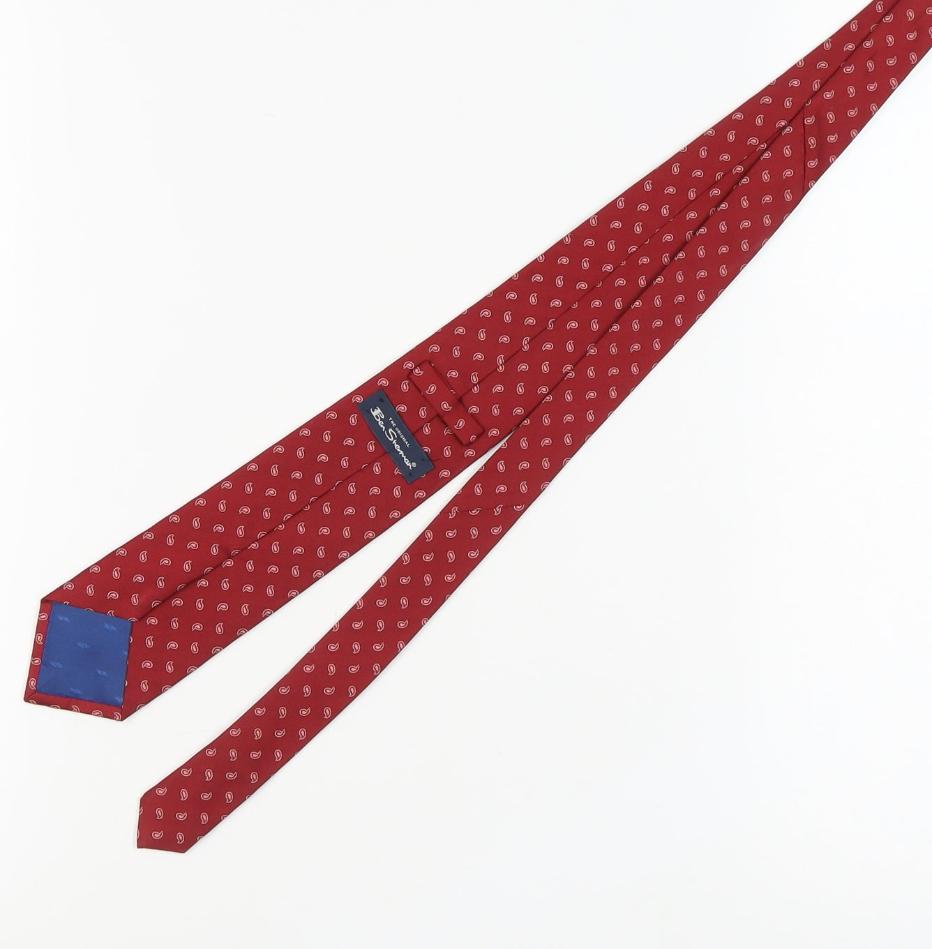 Mens Ben Sherman Red Paisley 100% Silk  Tie