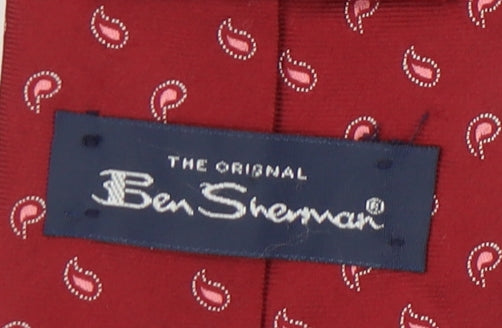 Mens Ben Sherman Red Paisley 100% Silk  Tie