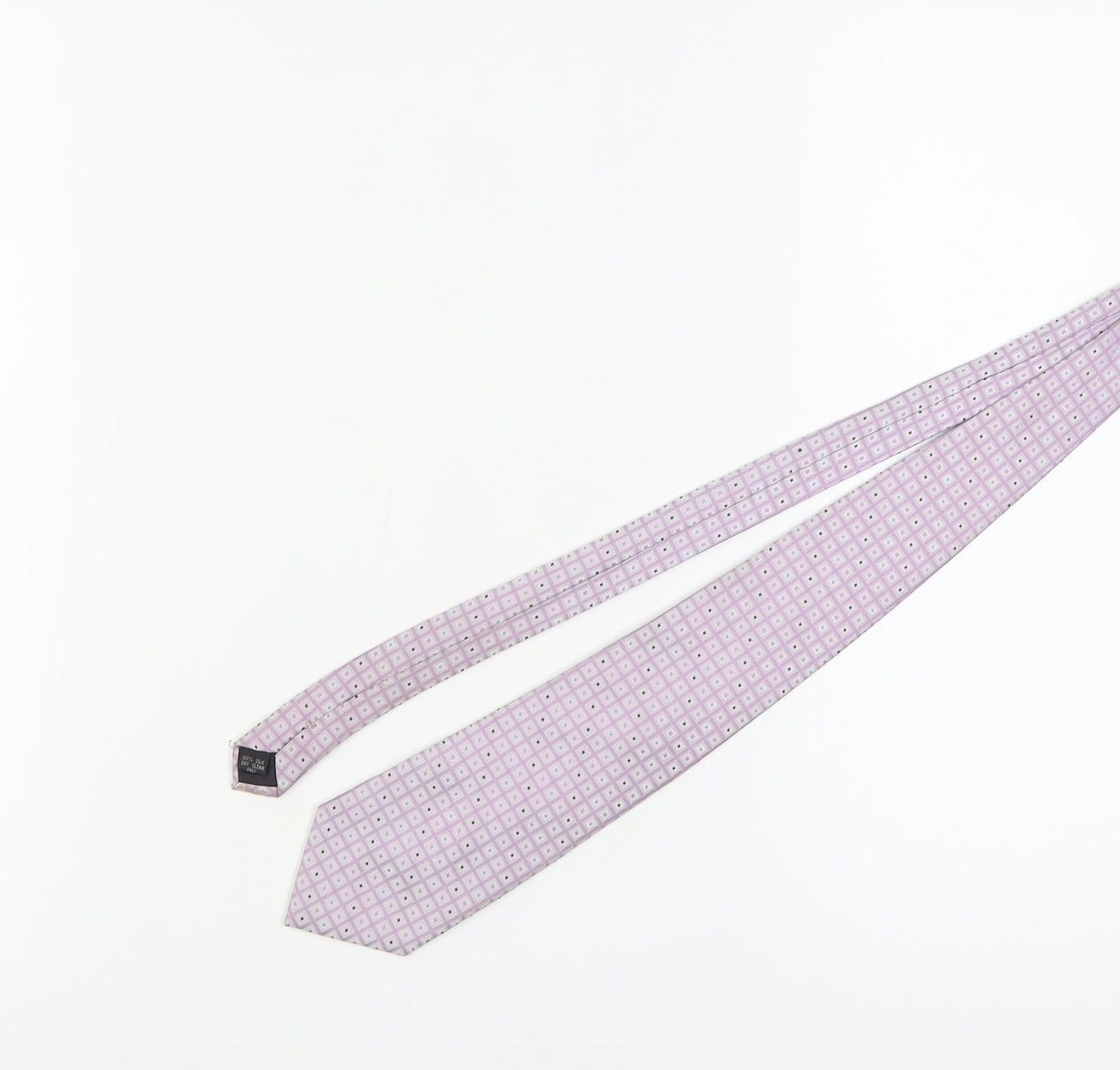 Thomas Nash Men's Purple Geometric 100% Silk Tie