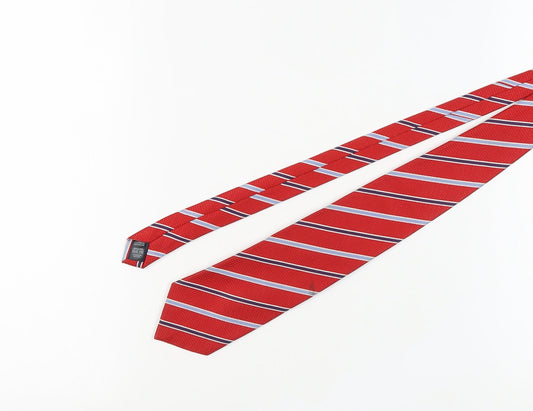 Marks & Spencer Men's Red Striped Silk Tie