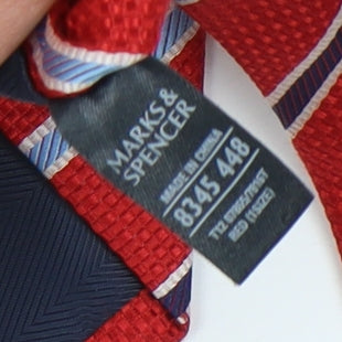 Marks & Spencer Men's Red Striped Silk Tie