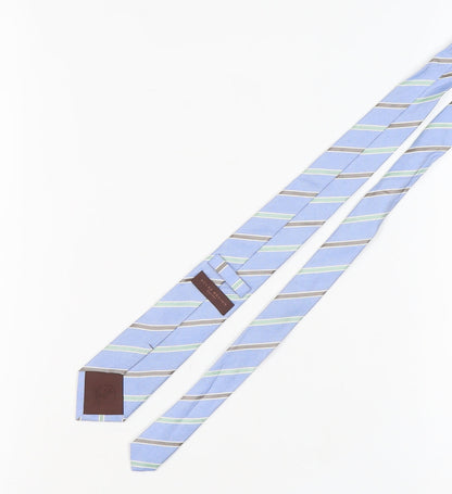 Atlas Design Men's Blue Striped Silk Linen Tie