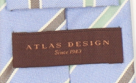 Atlas Design Men's Blue Striped Silk Linen Tie