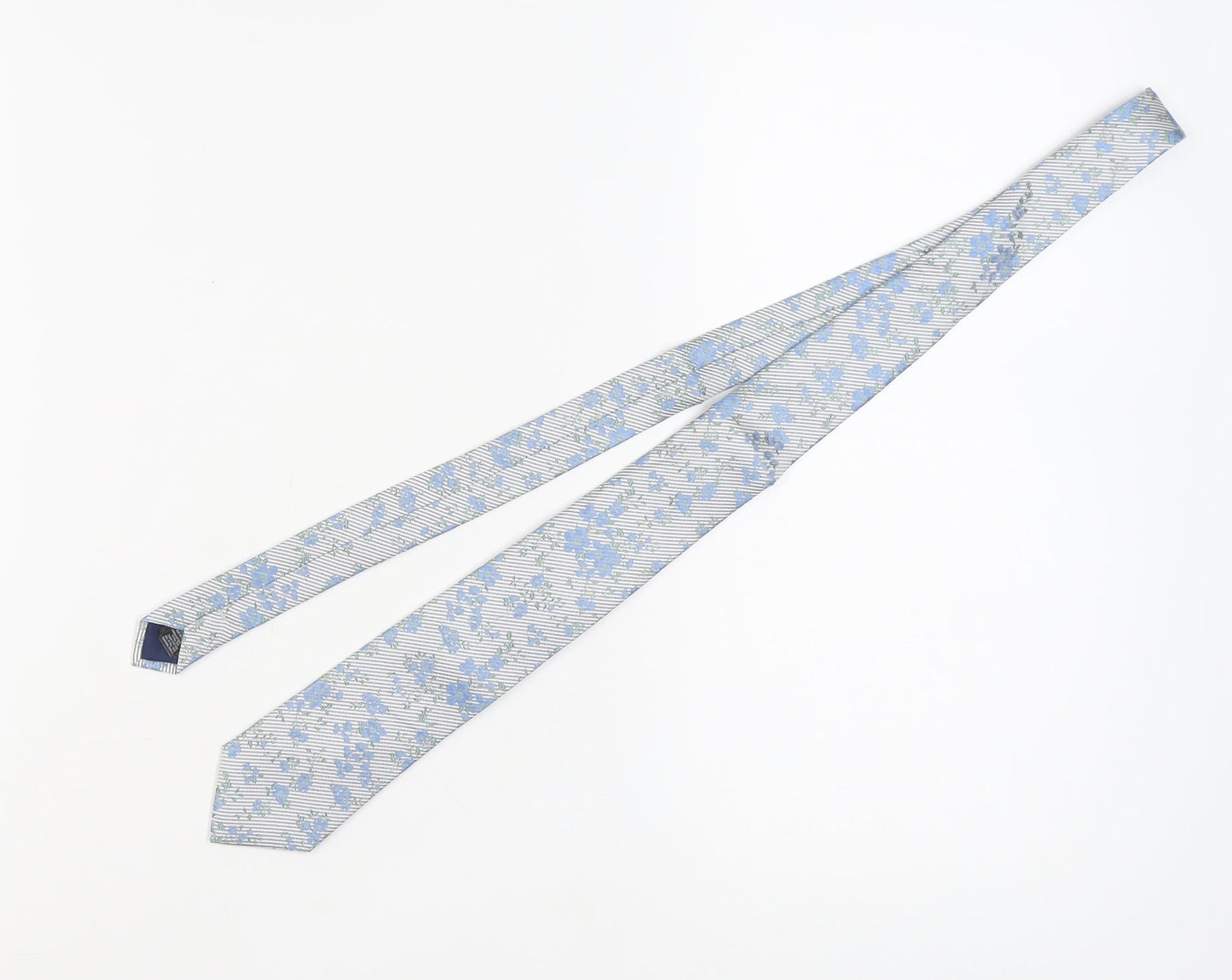 Marks and Spencer Men's Blue Slim Floral Silk Tie