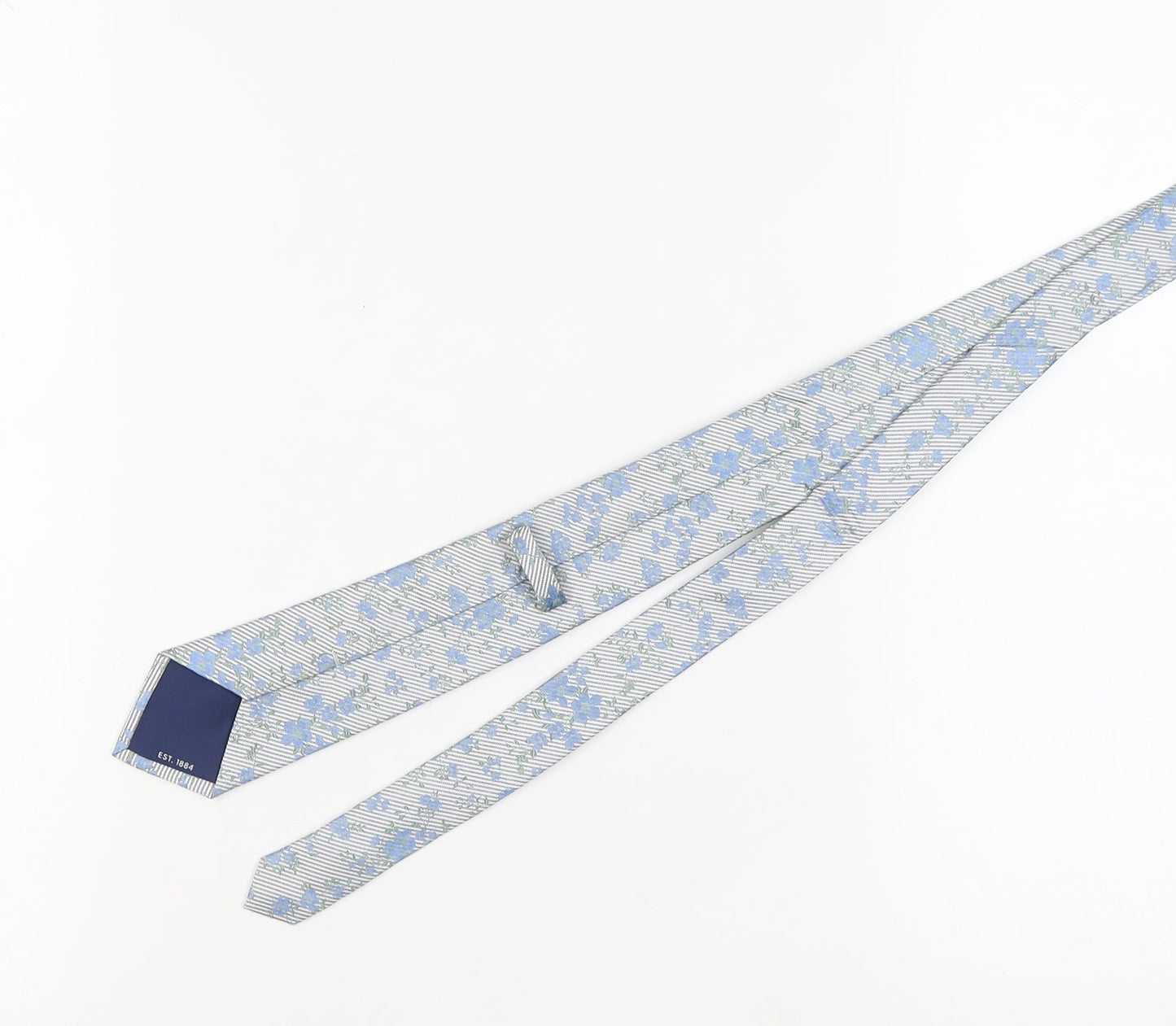 Marks and Spencer Men's Blue Slim Floral Silk Tie
