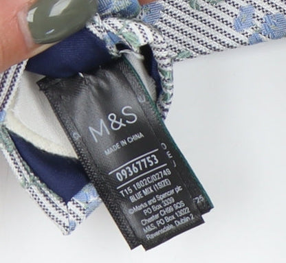 Marks and Spencer Men's Blue Slim Floral Silk Tie