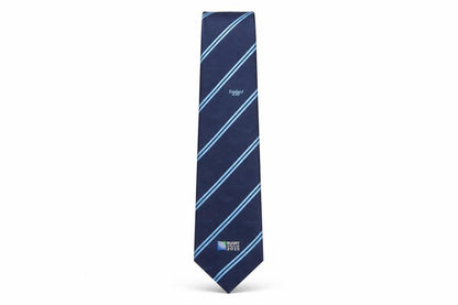 Mens Marks and Spencer Blue Striped 100% Silk  Tie