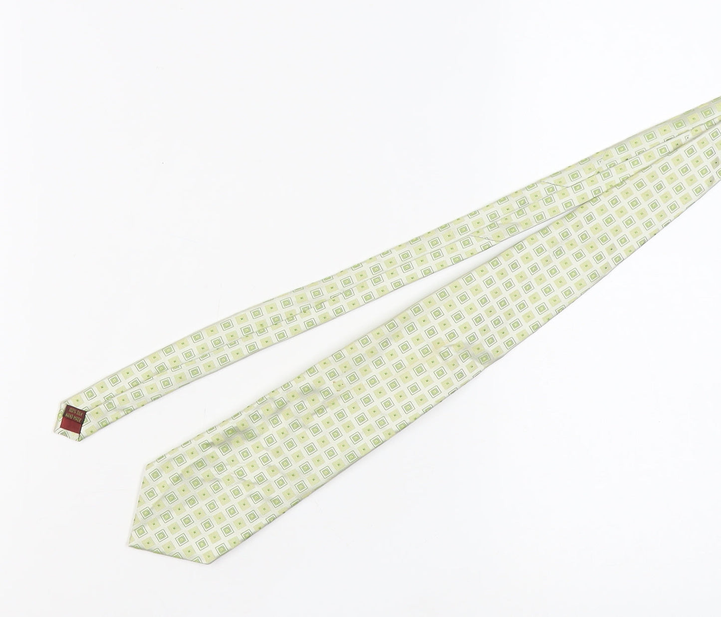 Lorenzo Cana Men's Green Geometric Silk Tie