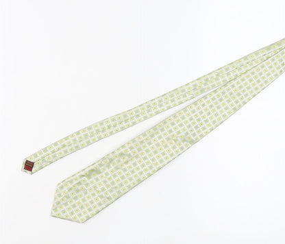 Lorenzo Cana Men's Green Geometric Silk Tie