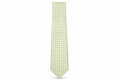 Lorenzo Cana Men's Green Geometric Silk Tie