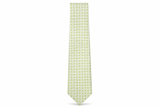 Lorenzo Cana Men's Green Geometric Silk Tie
