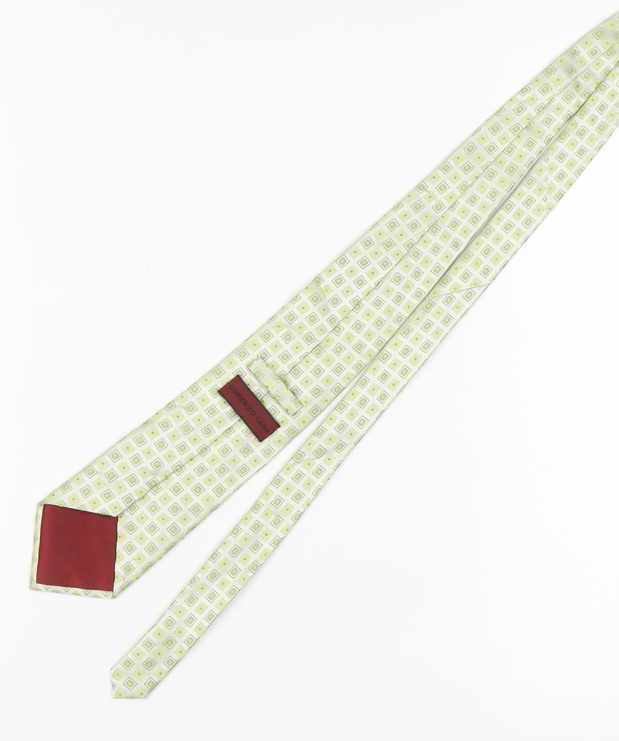 Lorenzo Cana Men's Green Geometric Silk Tie