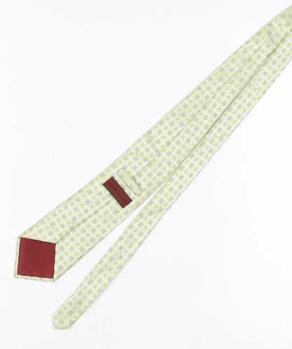 Lorenzo Cana Men's Green Geometric Silk Tie