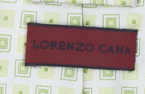 Lorenzo Cana Men's Green Geometric Silk Tie